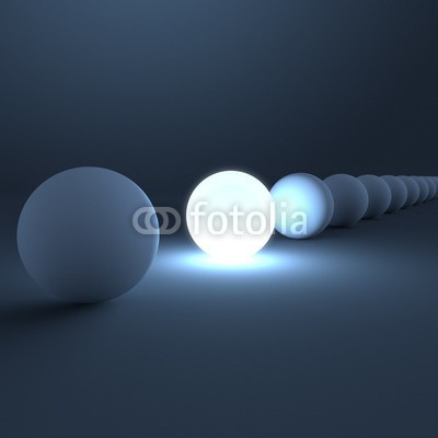 ag visuell, Leuchtkugel in einer Reihe (geschosse, ball, licht, leuchten, einzigartig, individuell, originell, individualität, progression, aufführung, kontrast, ideen, kreativität, intelligenz, erfolg, think, einfachheit, gewinnen, glühend, business, glühen, auftauchen, hoffnun)