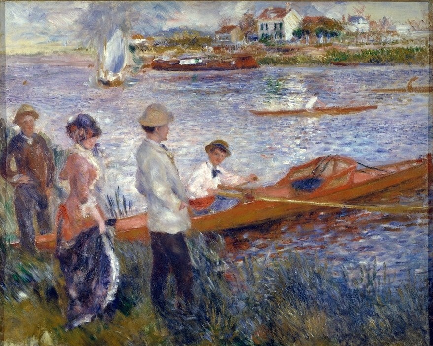 Pierre-Auguste Renoir, Les Canotiers à Chatou (Kunst,Freizeit,Rudern,Ruderboot,Sport,Impressionismus,Fluss,Bürgertum,Französische Kunst,Wassersport,Schifffahrt)