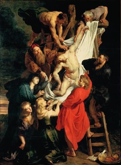 Peter Paul Rubens, Die Kreuzabnahme (Christentum,Flämische Kunst,Heilige,Kreuz,Religion,Tod,Altar,Trauer,Barock,Maria Mit Kind,Neues Testament,Bibel,Jungfrau,Kreuzigung,Kreuzabnahme,Niederländische Kunst,Passion Christi,Traurigkeit,Gefühl (Stimmung))
