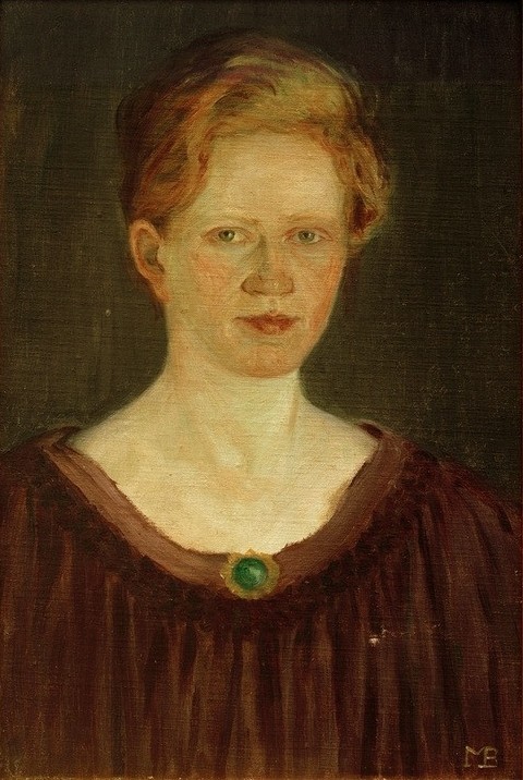 Max Beckmann, Bildnis der Schwester (Persönlichkeiten, Portrait, Frau, Brosche, Expressionismus, Klassische Moderne, Malerei, Wohnzimmer, Treppenhaus, Wunschgröße, bunt)