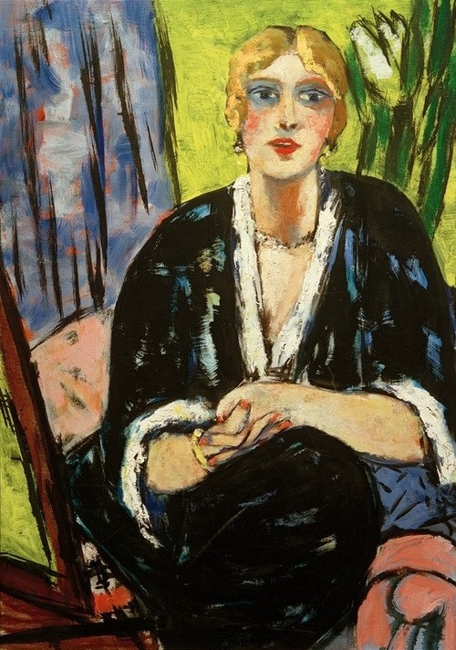 Max Beckmann, Porträt Lilly von Schnitzler (Persönlichkeiten, Frau, Portrait, Dame, Expressionismus, Klassische Moderne, Malerei, Wohnzimmer, Treppenhaus, Wunschgröße, bunt)