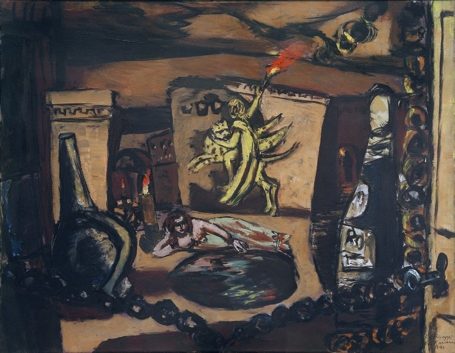 Max Beckmann, Apollo (Mythologie, Götter, Fackel, Expressionismus, Klassische Moderne, Malerei, Wohnzimmer, Treppenhaus, Wunschgröße, bunt)