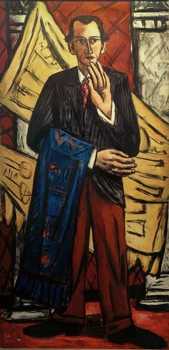 Max Beckmann, Bildnis eines Teppichhändlers (Expressionismus, Klassische Moderne, Malerei, Wohnzimmer, Treppenhaus, Wunschgröße, bunt)