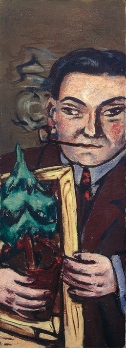 Max Beckmann, Tannenbaum geht nach New York. Bildnis Herbert Tannenbaum (Expressionismus, Klassische Moderne, Malerei, Wohnzimmer, Treppenhaus, Wunschgröße, bunt)