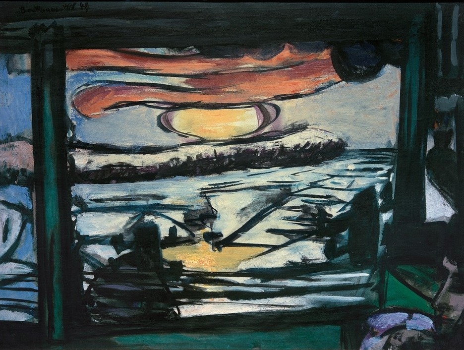 Max Beckmann, Morgen am Mississippi (Expressionismus, Klassische Moderne, Malerei, Wohnzimmer, Treppenhaus, Wunschgröße, bunt)