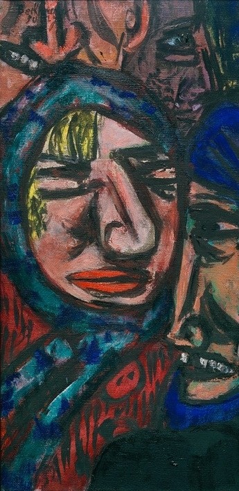 Max Beckmann, Bowery (Expressionismus, Klassische Moderne, Malerei, Wohnzimmer, Treppenhaus, Wunschgröße, bunt)