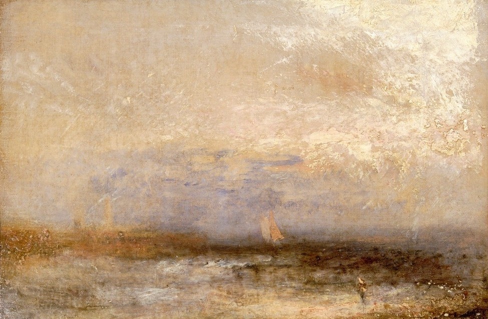 JOSEPH MALLORD WILLIAM TURNER, Off Margate (Astronomie,Boot,Transport,Wetter,Sonne,Wissenschaft,Segelboot,Tag,Tageslicht,Horizont,Farbe)