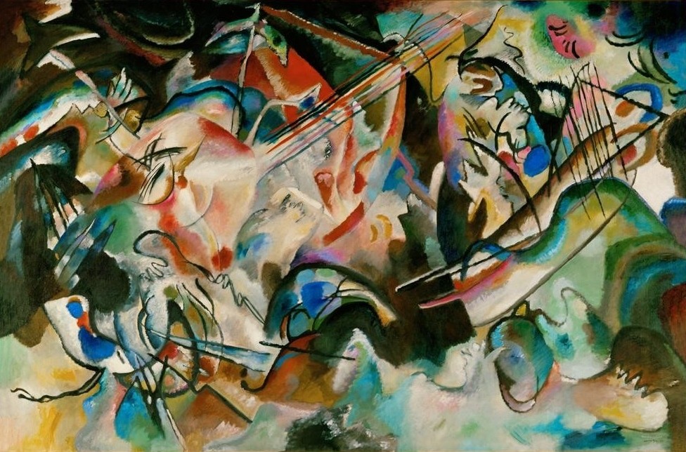 Wassily Kandinsky, Komposition VI (Abstrakte Kunst, Russische Kunst, Formen, Muster, Dynamik, Chaos, Abstrakter Expressionismus, Wohnzimmer, Treppenhaus, Wunschgröße, Klassische Moderne, bunt)