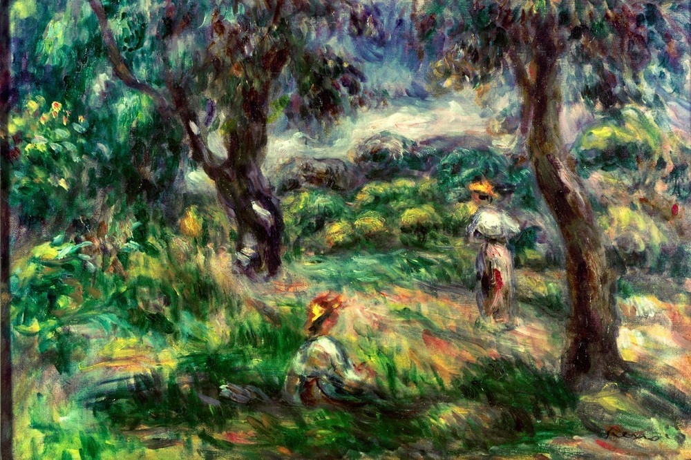 Pierre-Auguste Renoir, Paysage bleu (Frau,Kunst,Landschaft,Impressionismus,Französische Kunst)