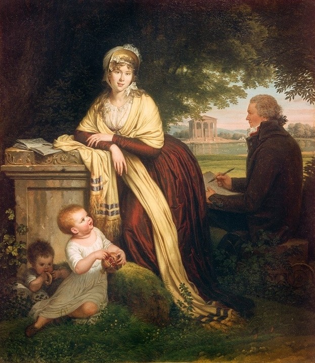 Louis Gauffier, Unbekannt  (Adel, Frau, Portrait, Kinder, Garten, Natur, Klassizismus, feudal, Maler, Wunschgröße, Klassiker, Wohnzimmer)