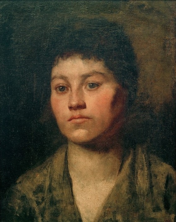 Anton Azbe, Mädchenporträt  (Mensch und Gesellschaft, Portrait, Frau, Mädchen, ernst, nachdenklich, Malerei, Klassiker, Wunschgröße, Wohnzimmer, bunt)