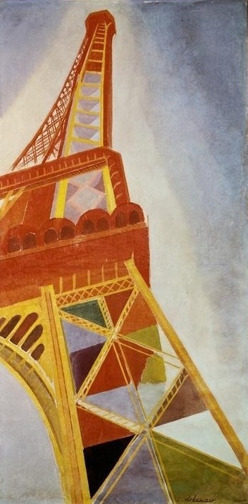 Robert Delaunay, La Tour Eiffel (Architektur,Geographie,Turm,Kubismus,Perspektive,Architekturdarstellung,Französische Kunst,Wahrzeichen,Orphismus,Topographie)