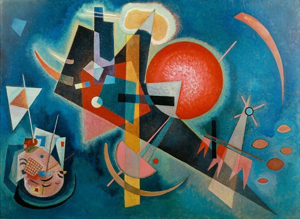 Wassily Kandinsky, Im Blau (Bauhaus,Kunst,Expressionismus,Der Blaue Reiter,Abstrakte Kunst,Russische Kunst,Abstraktion,Farbigkeit,Signatur,Farbe)
