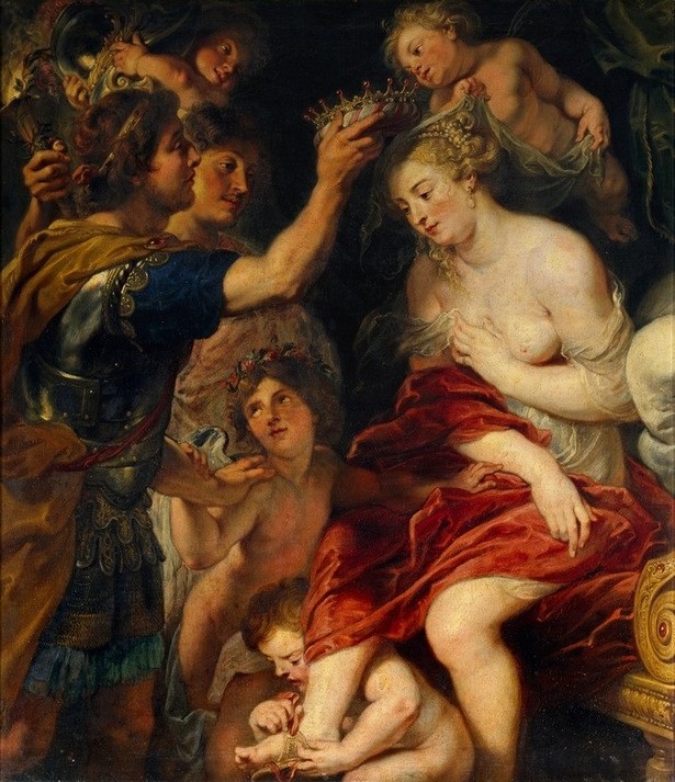 Peter Paul Rubens, Hochzeit Alexanders des Großen mit Roxane (Geschichte,Hochzeit,Liebe Und Ehe,Szene,Barock,Niederländische Kunst,Amorette,Person)