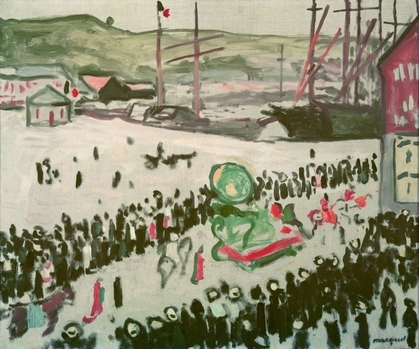 Albert Marquet, Carnaval sur la plage (Feste,Hafen,Kalenderfeste,Kunst,Landschaft,Strand,Meer,Fauves,Französische Kunst,Menschenmenge,Zuschauer,Jahrhundertwende,Karneval,Festzug)