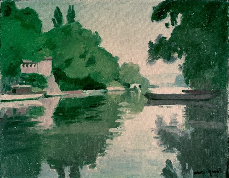Albert Marquet, Paysage à Chenevières (Kunst,Landschaft,Impressionismus,Fluss,Französische Kunst)