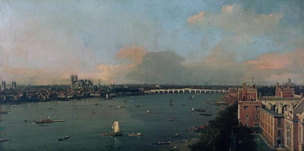 Giovanni Antonio Canaletto, Ansicht von London (Brücke, Fluss, Themse, London,  Städte, England, Barock, Vedute, Klassiker, Wunschgröße, Wohnzimmer)