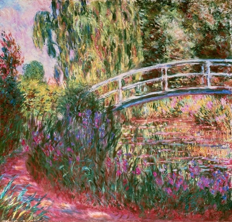 Claude Monet, Le Pont japonais (Brücke,Garten Und Park,Landschaft,Impressionismus,See,Holzbrücke,Französische Kunst,Ziergarten,Blume,Gartenteich,Garten)