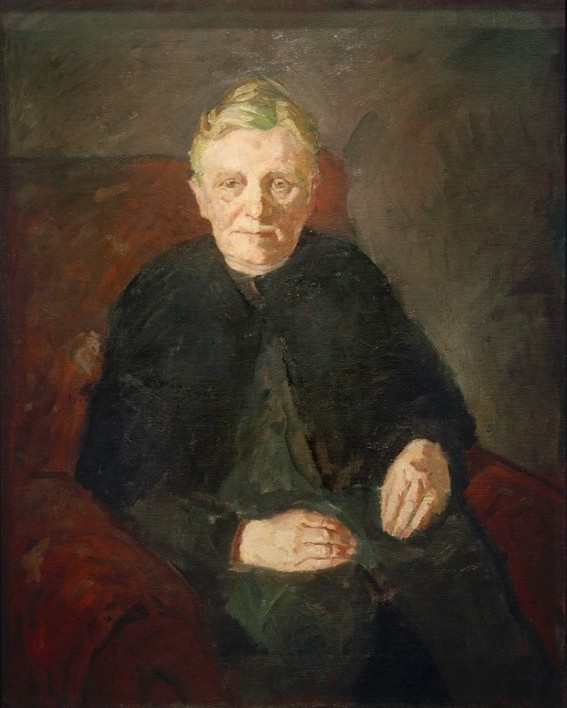 Max Beckmann, Bildnis der Mutter (Persönlichkeiten, Alte Frau, Portrait, Antonie Beckmann, Expressionismus, Klassische Moderne, Malerei, Wohnzimmer, Treppenhaus, Wunschgröße, bunt)