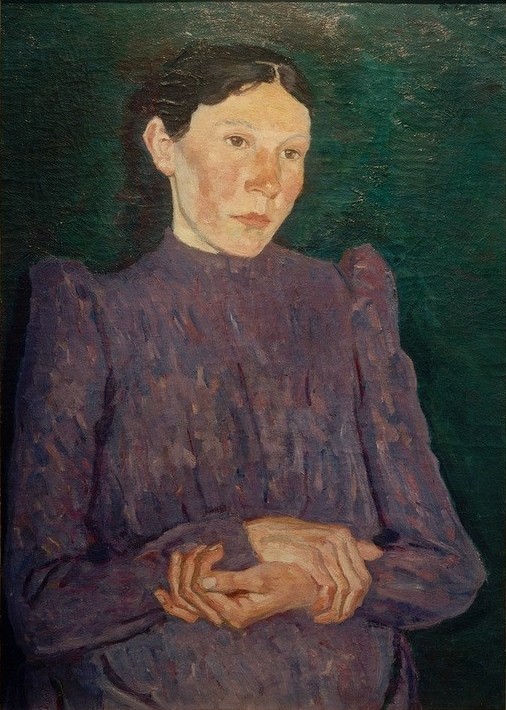 Max Beckmann, Bildnis Frau Pagel (Persönlichkeiten, Portrait, junge Frau,Fischersfrau, Schwanger, Expressionismus, Klassische Moderne, Malerei, Wohnzimmer, Treppenhaus, Wunschgröße, bunt)