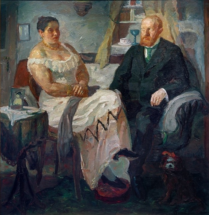 Max Beckmann, Das Liebespaar (Expressionismus, Klassische Moderne, Malerei, Wohnzimmer, Treppenhaus, Wunschgröße, bunt)