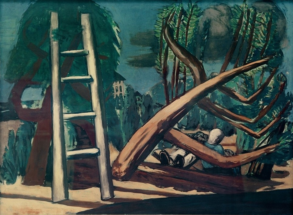 Max Beckmann, Große Gewitterlandschaft (Expressionismus, Klassische Moderne, Malerei, Wohnzimmer, Treppenhaus, Wunschgröße, bunt)