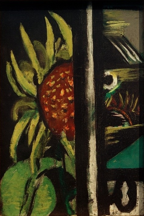 Max Beckmann, Sunflower (Stillleben, Expressionismus, Klassische Moderne, Malerei, Wohnzimmer, Esszimmer, Treppenhaus, Wunschgröße, bunt)