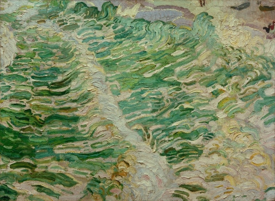 Max Beckmann, Sonniges grünes Meer (Meer, Wellen, Gischt, Expressionismus, Klassische Moderne, Grafik, Studie, Wohnzimmer, Treppenhaus, Wunschgröße, bunt)