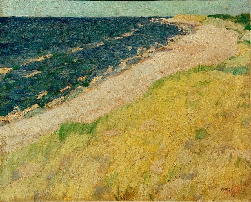 Max Beckmann, Sommertag am Meer (Expressionismus, Klassische Moderne, Malerei, Wohnzimmer, Treppenhaus, Wunschgröße, bunt)