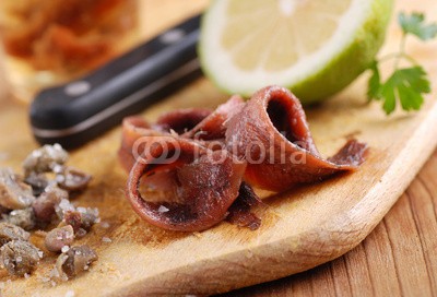 al62, filetti di alici (sardelle, sardelle, fisch, konserviert, tenderloin, close-up, sardelle, schmackhaft, sardine, imbiss, zutate)