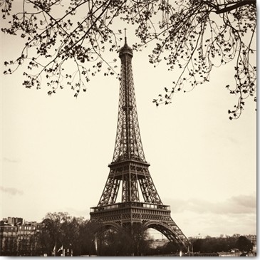 Alan Blaustein, Tour Eiffel (Fotokunst, Eiffelturm, Paris, Wahrzeichen, Nostalgie, Arztpraxis, Wohnzimmer, Treppenhaus, schwarz / weiß, sepia)