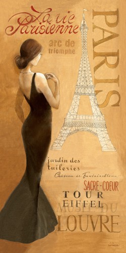 Albena Hristova, Ladies of Paris I (Wunschgröße, Modern, Malerei, Frankreich, Stadt,  Paris, Eifellturm, Frau, Kleid, Elegance,  Wunschgröße, Treppenhaus, Wohnzimmer)