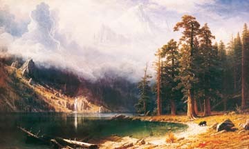 Albert Bierstadt, Mount Corcoran (Klassiker, Romantik, Landschaften, Natur, Bäume, Berge, See,Wunschgröße,  Büro)