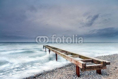 AlexanderLrs, Brodtener Ufer IV (stranden, schleswig-holstein, ostsee, wolken, wetter, ufer, stimmung, sehnsüchtig, gefühl, horizont, brandung, welle, brück)