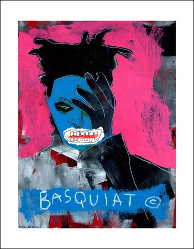 Alison BLACK, Basquiat, 2010 (Portrait, Gesicht, Künstler, Persönlichkeiten, Jean-Michel Basquiat, modern, Pop Art, Malerei, Wohnzimmer, bunt)