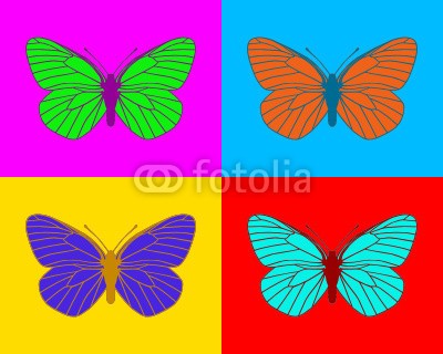 Alois, Schmetterlinge (Wunschgröße, Fotografie, Photografie, Popart, Design, Druck, Grafik, Insekt, Schmetterling, Schmetterlingsflügel, Flügel, Wohnzimmer, Kinderzimmer, Arztpraxis, bunt)