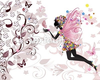 Aloksa, fairy pattern (abbildung, fairy, vektor, entwerfen, natur, magisch, schÃ¶nheit, kunst, weiblich, mustern, fantasy, silhouette, blume, schÃ¶ner, mÃ¤dchen, hintergrund, mysterium, abstrakt, floral, cartoons, eleganze, leaf, ornament, verziert, dekoration, vorstellung, tra)