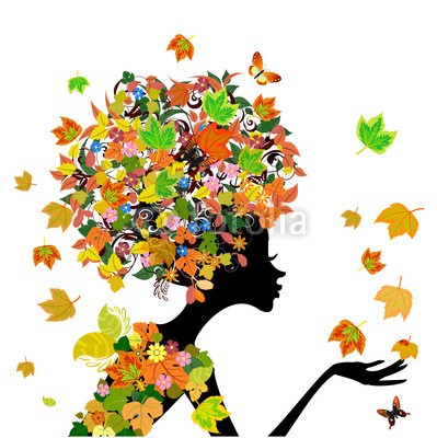 Aloksa, girl fashion flowers in autumn (mÃ¤dchen, floral, gestalten, schÃ¶nheit, blume, abstrakt, abbildung, entwerfen, vektor, modellieren, haare, kunst, weiblich, sommer, schÃ¶ner, portrait, frau, herbst, schmetterling, marienkÃ¤fer, jahrgang, zeichnung, natur, freudig, element, gesich)