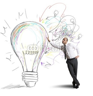 alphaspirit, Creative business idea (hell, glühbirne, kunst, business, kaufmann, kreide, konzept, kreativ, kreativität, skizze, remis, zeichnung, electric, elektrizität, entwerfen, energie, glas, glühend, ideen, vorstellung, innovation, inspiration, intelligenz, erfindung, lampe, lich)