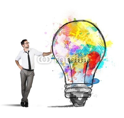alphaspirit, Creative business idea (kunst, hell, glühbirne, business, kaufmann, kreide, konzept, kreativ, kreativität, entwerfen, skizze, remis, zeichnung, electric, elektrizität, energie, glas, glühend, grau, ideen, vorstellung, innovation, inspiration, intelligenz, erfindung, lamp)