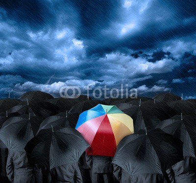 alphaspirit, Be a different businessman (regen, regenbogen, colourful, regenschirm, wetter, konzept, himmel, blau, nass, jahreszeit, kaufmann, business, different, schwarz, wolken, wolkenschleier, dunkel, single, einzigartig, managen, worker, fachberater, existenzgrÃ¼nder, financial, holdin)