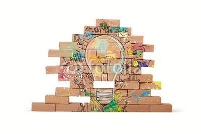 alphaspirit, Creative business idea (kunst, glühbirne, business, kreide, konzept, kreativ, kreativität, entwerfen, skizze, remis, zeichnung, electric, elektrizität, wand, energie, glas, ideen, vorstellung, innovation, inspiration, intelligenz, erfindung, lampe, licht, elektrisches lich)