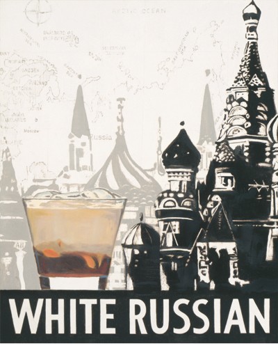 Marco Fabiano, White Russian (Cocktail, Drink, Russland, Architektur, Moskau,  Silhouette, Grafik, Wunschgröße, Bar, Gastronomie, Bistro, Esszimmer, Küche, Colourspot, grau/braun)