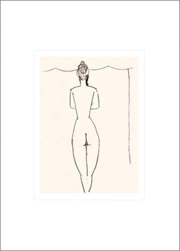 Amedeo Modigliani, Nu de femme (Büttenpapier) (Akt, Aktzeichnung, Rückenakt, Frau, Studie, Expressionismus, klassische Moderne, Zeichnung, Schlafzimmer, schwarz/weiß)
