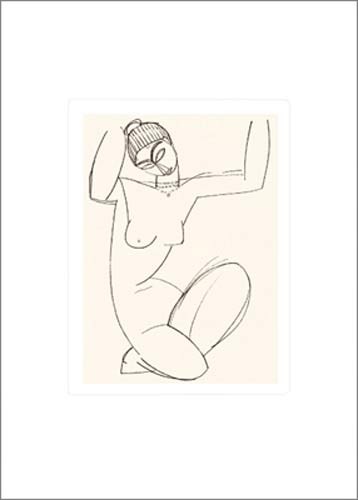 Amedeo Modigliani, Cariatide (Büttenpapier) (Akt, Aktzeichnung, Frau, Studie, Expressionismus, klassische Moderne, Zeichnung, Schlafzimmer, schwarz/weiß)