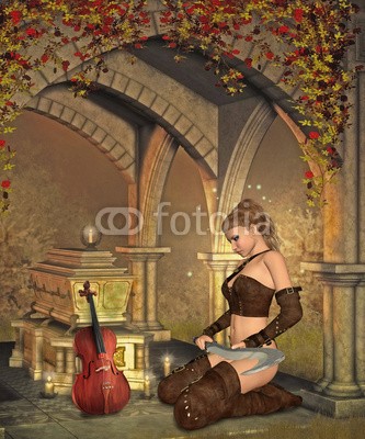 Ancello, last song (bekümmert, mittelalterliches, tod, tot, coffin, violine, panzer, mythologie, trauernden, gepanzert, warrior, märchen, fantasy, magisch, magie, schöner, schönheit, fairy, weiblich, aufgebracht, barbar, bücher, gebäude, lebewesen, fight, fighter, wal)