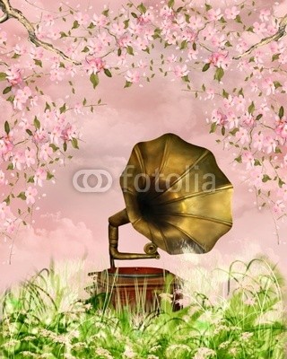 Ancello, nostalgie (grammophon, teller, nostalgie, nostalgisch, romantisch, romantisch, wiese, kirschblüte, blume, rose, rosa, vögel, vögel, wald, baum, baum, magie, magie, taube, taube, frieden, schmetterling, schmetterling, traum, märchen, fliegenpilz, phantasie, fantas)