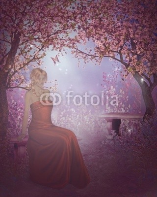Ancello, woman in a gown (abendkleid, ball, balkon, terrassen, fairy, kobold, fantasy, kobold, nymphe, schönheit, traum, mädchen, schöner, weiblich, magisch, jung, frau, hübsch, eleganze, sexy, frau, modellieren, leute, gestalten, person, hintergrund, romantisch, natur, garnier)