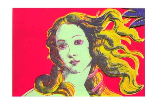 Andy Warhol, Venus red (Klassische Moderne, Amerikanische Kunst, Pop Art, Portrait, People & Eros, Persönlichkeiten, Botticelli, Venus, Wohnzimmer, Schlafzimmer, Büro, rot / bunt)