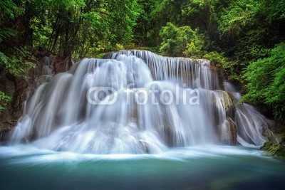 anekoho, Huay mae Ka Min waterfall (wasserfall, landschaft, hintergrund, schöner, cascade, katarakt, sauber, einmachen, kühl, flüsschen, exotisch, fallen, strömend, flüssig, laubwerk, wald, frisch, frische, grün, zuwachs, himmel, urwald, leaf, bewegung, national park, natur, paradis)